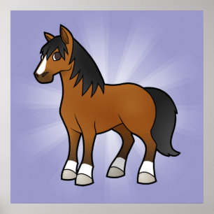 Poster Cheval de dessin animé