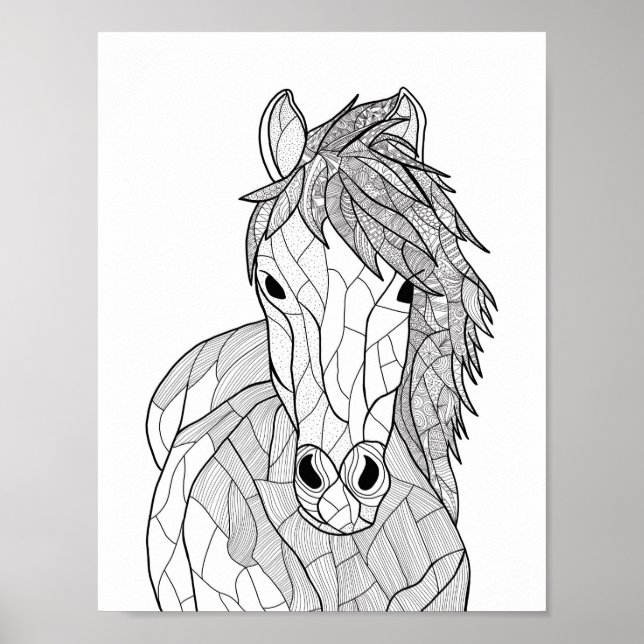 Poster Cheval de Doodle (Devant)