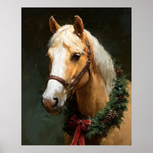 Poster Cheval de fête élégant avec couronne