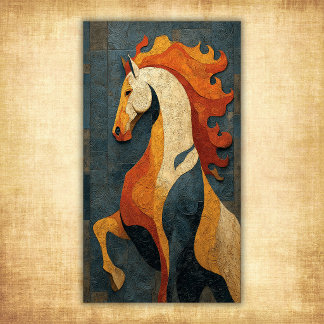 Poster Cheval de feu abstrait – Conception d'art équin mo