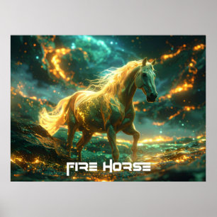 POSTER CHEVAL DE FEU - ZODIAQUE CHINOIS -