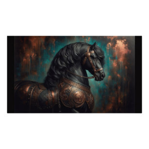 Poster Cheval de guerre gothique Friesian Horse