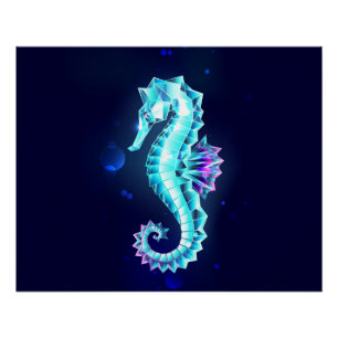 Poster Cheval de mer de glace cristal sur Arrière - plan 