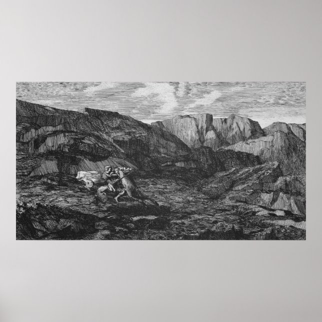 Poster Cheval et cavalier (Devant)