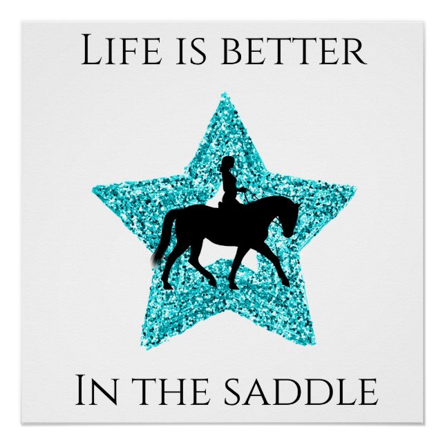 Poster Cheval et cavalier - La vie est meilleure dans la  (Devant)