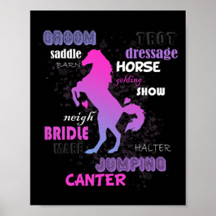 Poster Cheval Farm Animaux Cadeau Pour Équitation Cheval