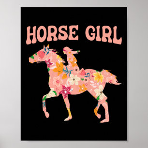Poster Cheval Girl - Cheval équitation Cheval cavalier Ho
