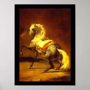 POSTER CHEVAL GRIS POMMELÉ