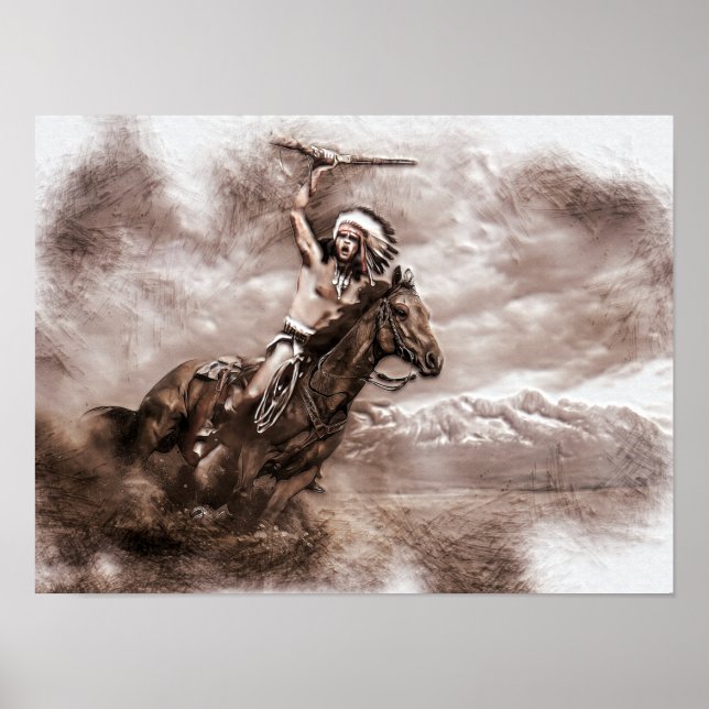 Poster Cheval Indien Américain (Devant)