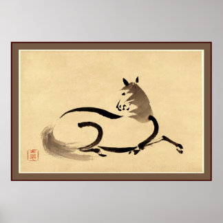 Poster Cheval ~ Japonais Vintage