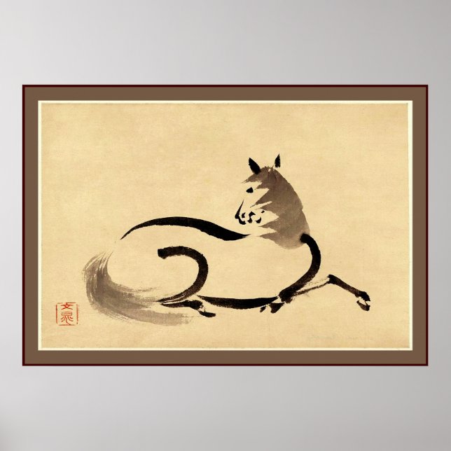 Poster Cheval ~ Japonais Vintage (Devant)