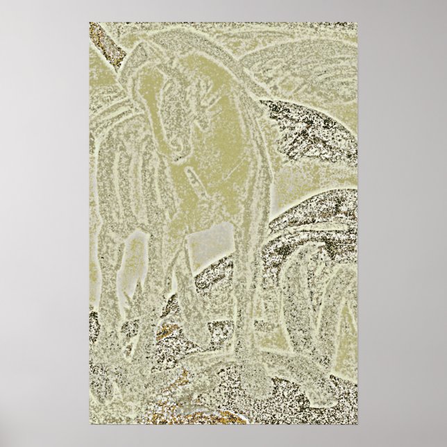 Poster cheval jaune (Devant)