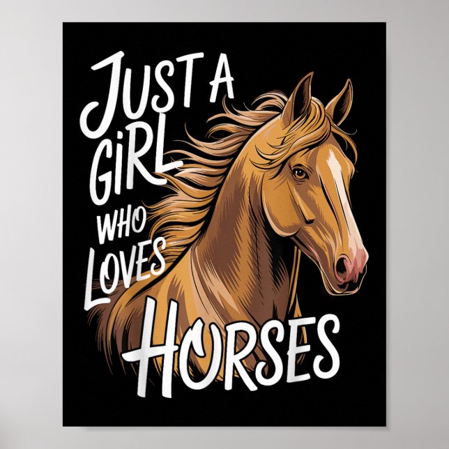 Poster Cheval Juste Une Fille Qui Aime Les Chevaux (Devant)
