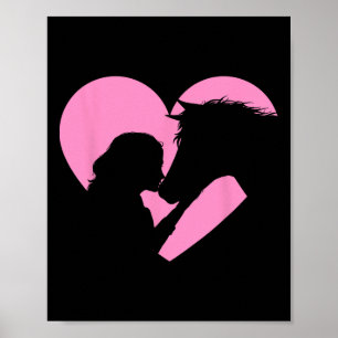 Poster Cheval Lover - Fille Kisser Chevaux Horseman Horse