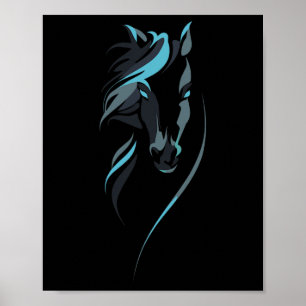 Poster Cheval Majestueux Pour Les Filles D'Équitation Et