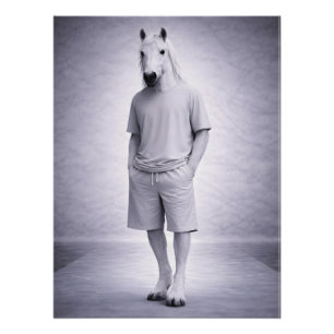 Poster Cheval minimaliste en tenue moderne décontractée