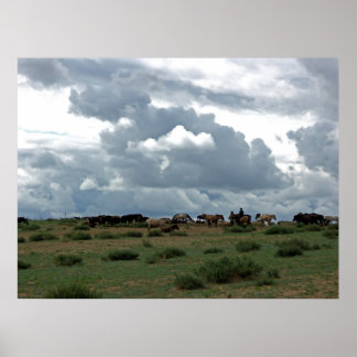 Poster Cheval mongol