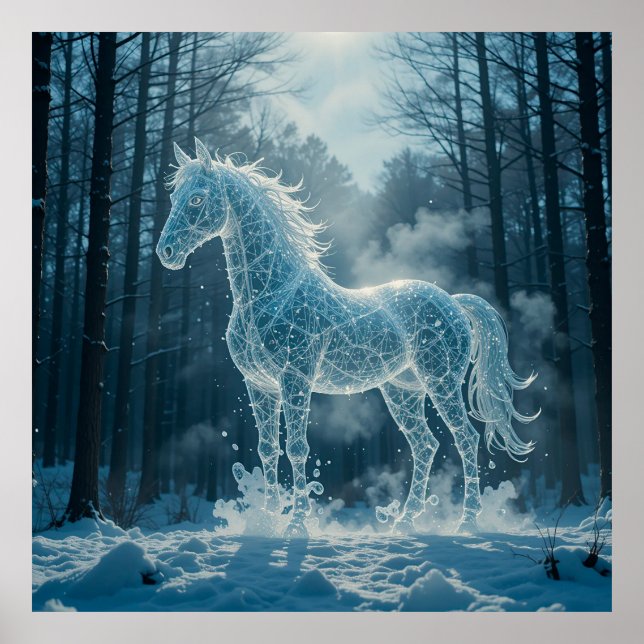 Poster Cheval numérique magique (Devant)