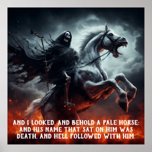 Poster Cheval pâle et cavalier mort