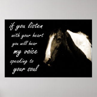 Poster Cheval Parler à votre âme Thérapie équine