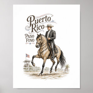 Poster Cheval Paso Fino Porto Rico