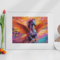 Cheval Pegasus coloré peinture Abstraite