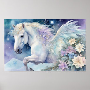 Poster Cheval Pegasus d'hiver - Toutes les options