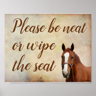 Poster Cheval S'Il Vous Plaît Être Propre Ou Essuyer Le S