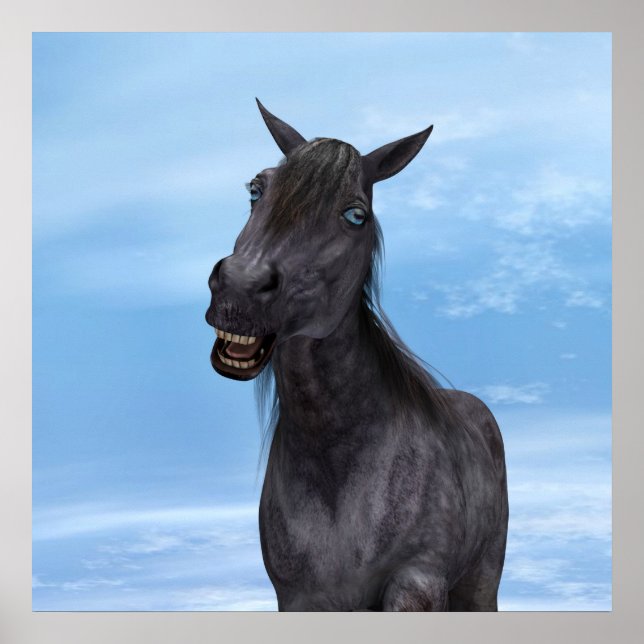 Poster Cheval souriant (Devant)