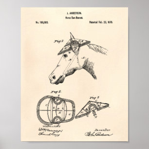 Poster Cheval Sunbonnet 1870 Art Brevet Vieux Poivre