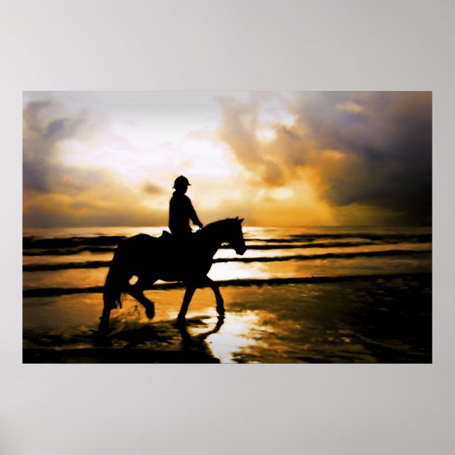 POSTER CHEVAL SUR LA PLAGE (Devant)
