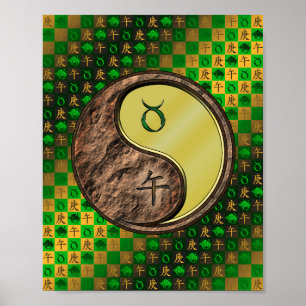 Poster Cheval Taurus et Métal