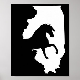 Poster Cheval vintage de l'Illinois