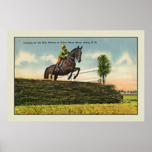 Poster Cheval vintage Saut Aikin SC