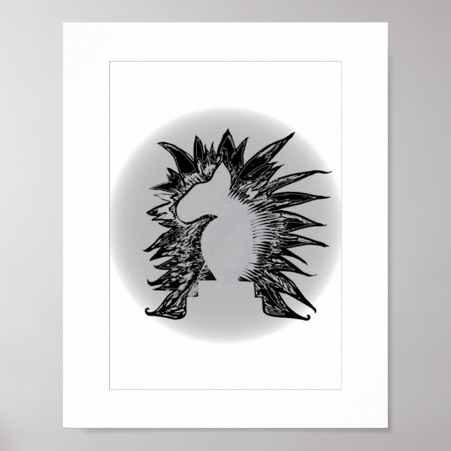 Poster Chevalier d'échecs EBT illustration d'art moderne  (Devant)