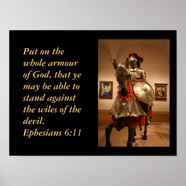 Poster Chevalier en armure brillante ! La protection des  (Devant)