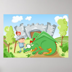 Poster Chevalier et dragon
