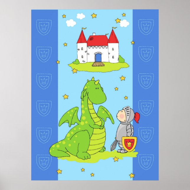 Poster Chevalier et dragon (Devant)