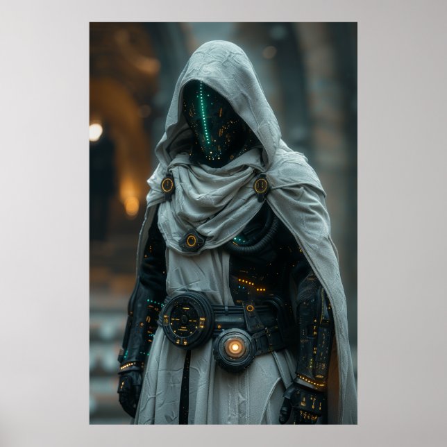 Poster Chevalier médiéval Cybernétique Mage avec Robes Co (Devant)