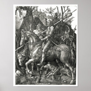Poster Chevalier, Mort & Diable - Albrecht Dürer c. 1513