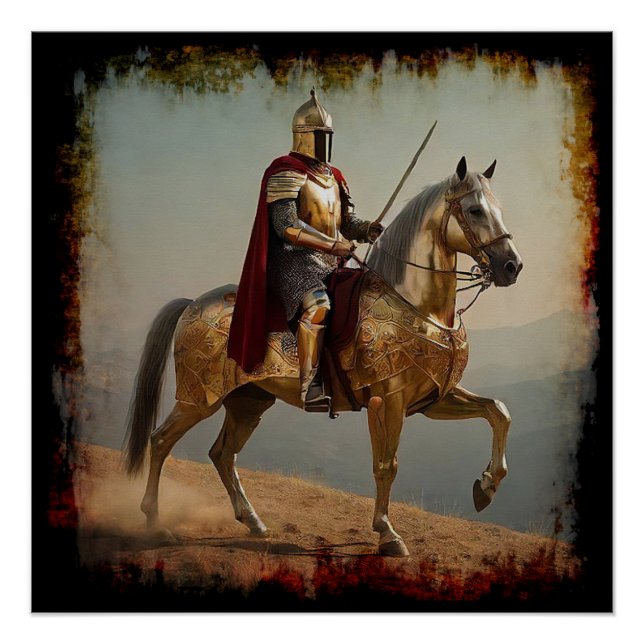 Poster Chevalier Templier Médiéval (Devant)