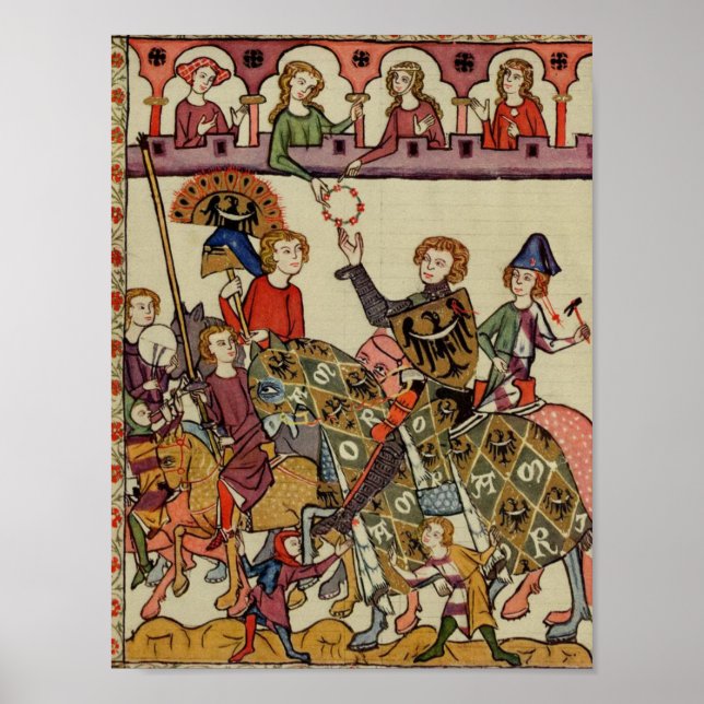 Poster Chevalier victorieux, XIVe siècle (Devant)