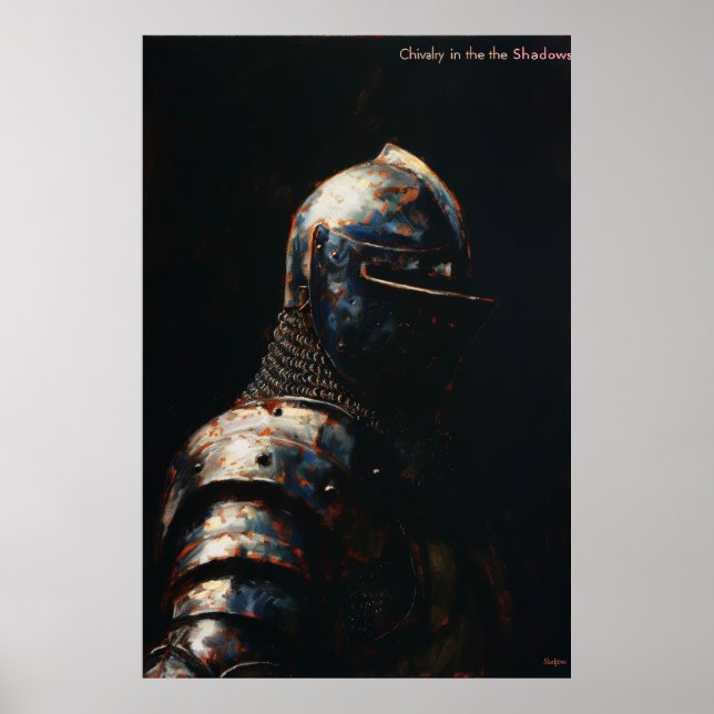 Poster Chevaliers médiévaux en armure Imprimer (Devant)