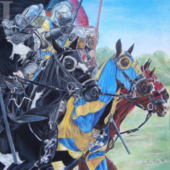 Poster chevaliers médiévaux jouant sur l'art historique d (Créateur téléchargé)
