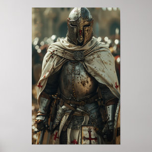 Poster Chevaliers Templiers dans la bataille de Frise - M