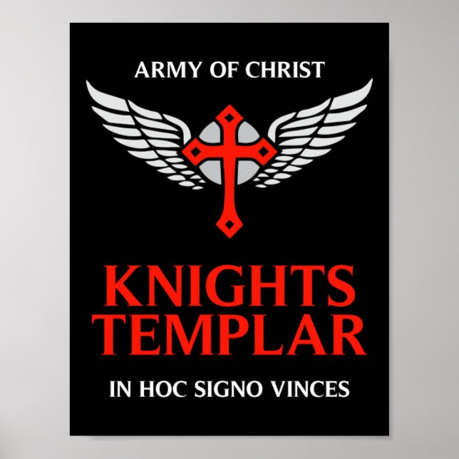 Poster Chevaliers Templiers Unique Croix Insignia Médiéva (Devant)