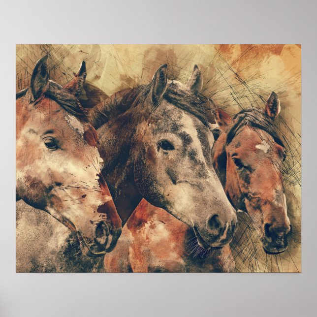 Poster Chevaux Brown (Devant)