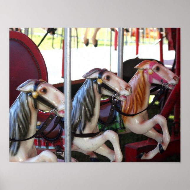 Poster Chevaux de carrousel (Devant)