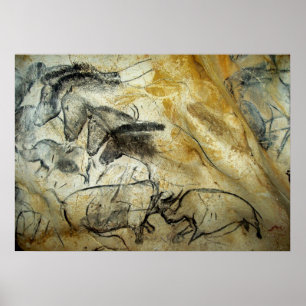 Poster Chevaux de caverne de Chauvet et toute autre