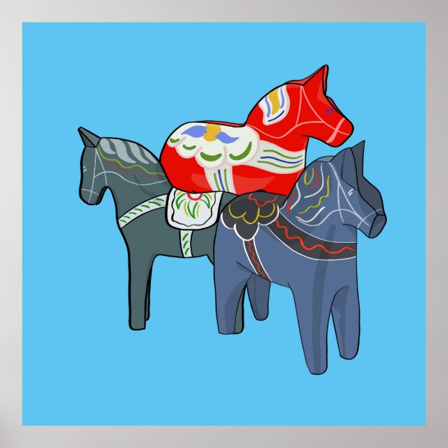Poster Chevaux de Dala (Devant)